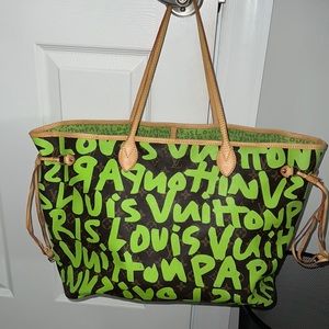 Louis Vuitton Graffiti Neverfull GM Lime Green